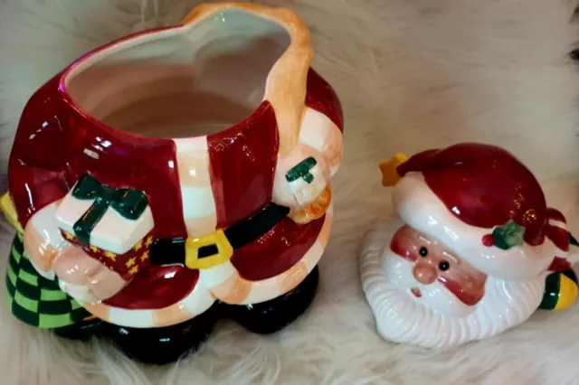 Large Ceramic Porcelaine Santa Claus Cookie Jar VINTAGE NOS NEW Never used! 2
