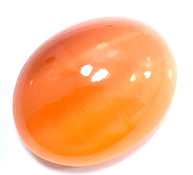 52.90Ct AAA+ Magnifique Forme Ovale Cabochon Oeil de Chat Couleur Orange...