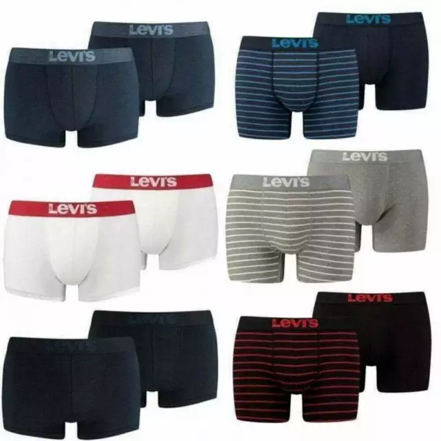 Levi's Levis Mens 2 Pack New Cotton Stretch Boxer Shorts Mens 200SF BNWT