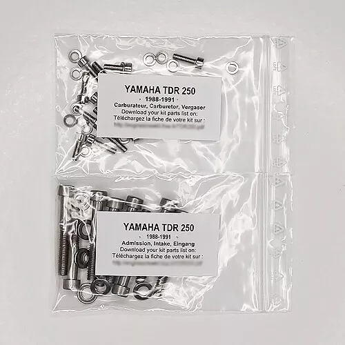 YAMAHA TDR 240 250 1988-1991 Kit n°1 vis BTR inox carburateur TDR250 TDR240