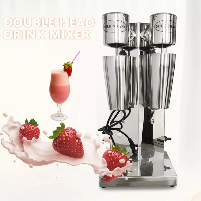 Commercial Milk Shake Machine Double Head Milk Mixer Smoothie Blender 14000RPM