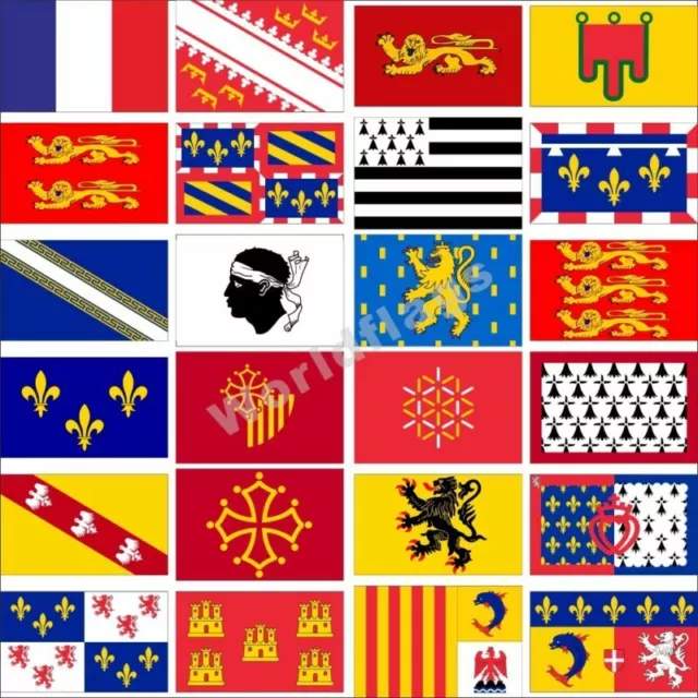 France Flag Alsace Brittany Burgundy Corsica Limousin Lorraine Picardie