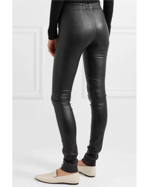 JOSEPH REAL LEATHER Leggings Uk 12 Skinny Trousers Rrp 825