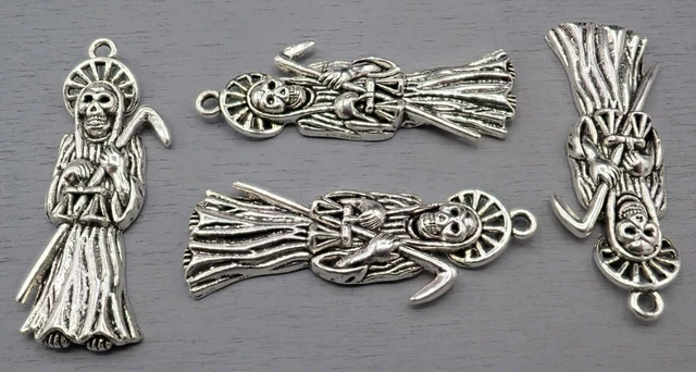 51x18mm Anhänger Charm Skelett Schädel Tod Halloween antiksilber 1-20 Stk SB 791 3