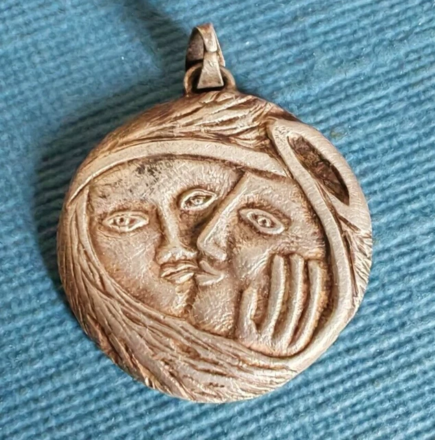 Pendentif Yvonne TINDAS Paris Signé Avec Chaîne à Visser - Vintage Français