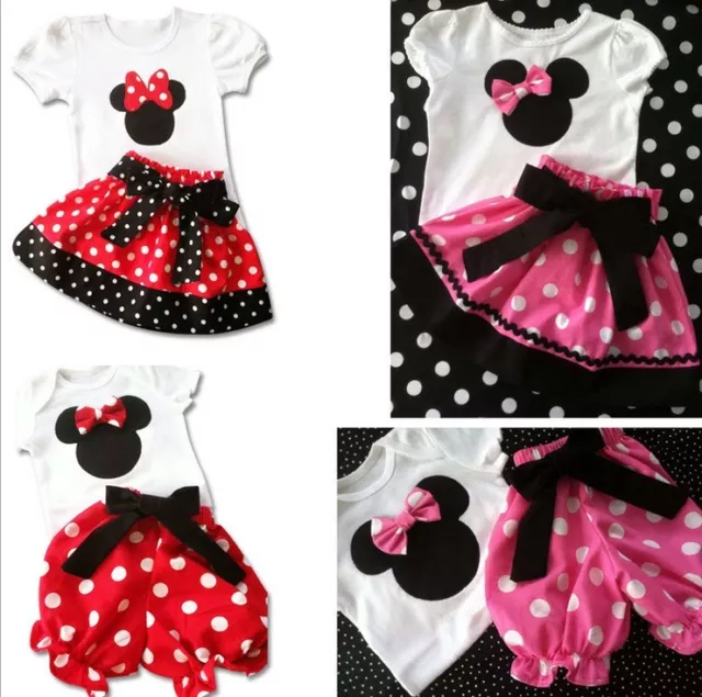 New Girl Minnie Top + Pants / Skirt Dress Outfit  Set size 1,2,3,4,5