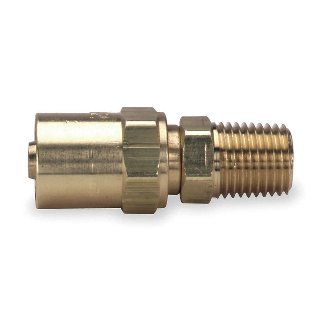 SPEEDAIRE 6X423 Hydraulic Hose Fitting,Brass,1/4",(M)NPT