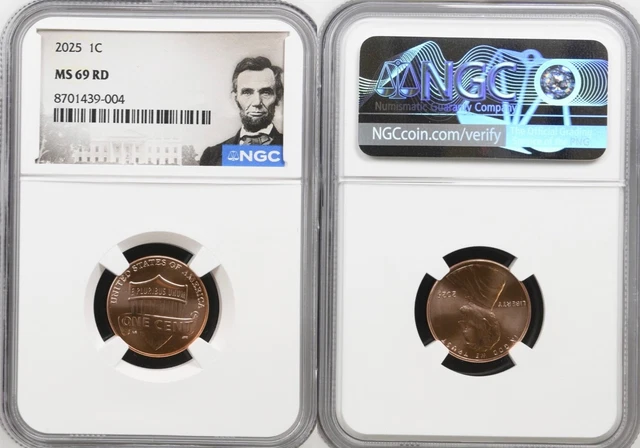 2025 P LINCOLN Shield Cent 1C NGC MS69 RD Lincoln Label THE LAST