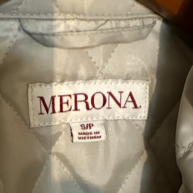 Merona Tan Quilted Puffer Jacket Full Zip Lightweight Size S 2