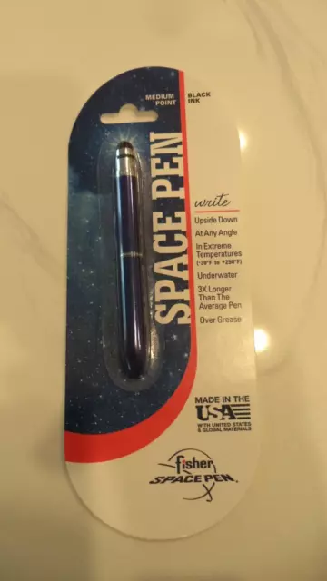 Fisher SPACE PEN STYLUS BLUE translucent Bullet WRITE BLACK INK SBG4/S-6/OD