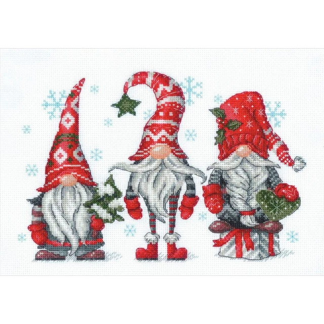 Kit point de croix,  point compté  RIOLIS 2171  Gnomes  30x21cm