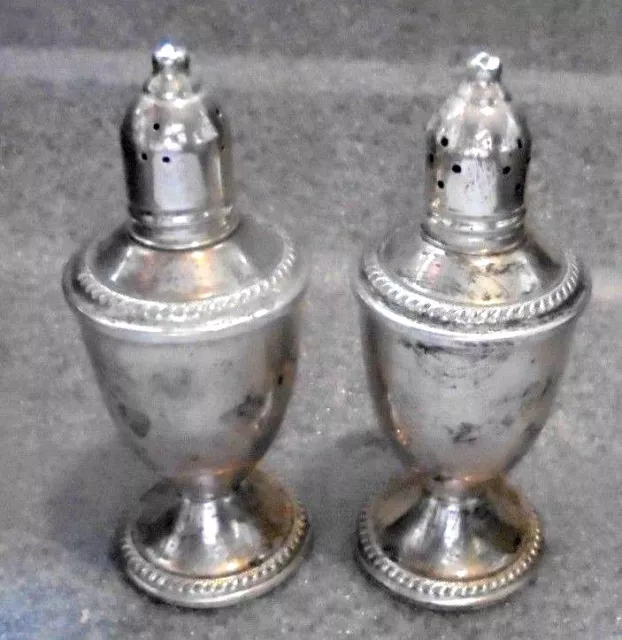 fine pair old sterling silver salt pepper shaker by Duchin