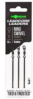 Korda Kable Leadcore Leader Ring Swivel 50cm Terminal ALL SIZES