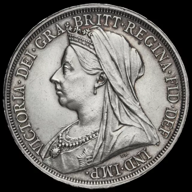 1893 Queen Victoria Veiled Head Silver LVI Crown, G/EF #2