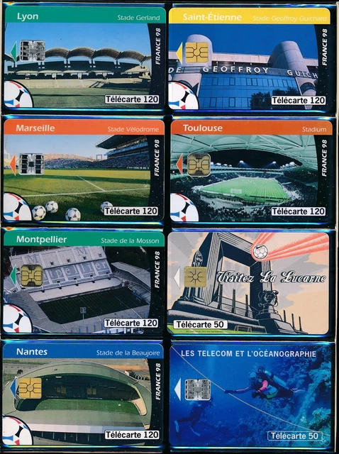 Télécartes - Lot de 8 télécartes diverses