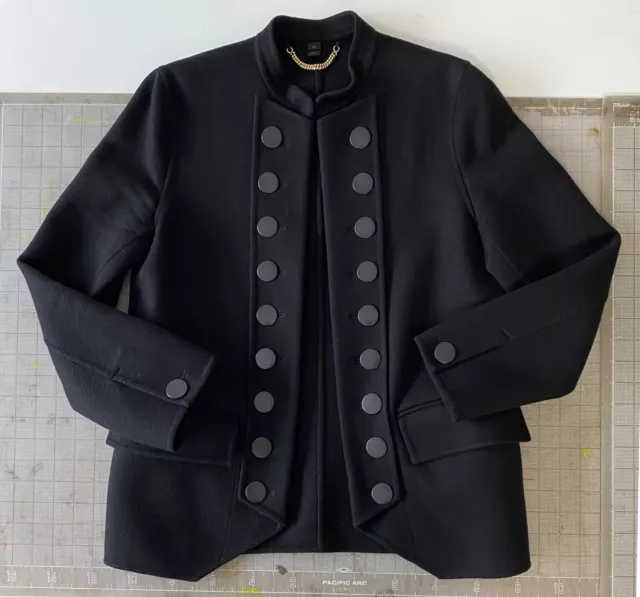 Burberry Prorsum Black Miltary Style Cashmere Jacket F/W Early 2010s