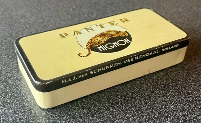 Boite en métal publicitaire cigarillos Panter Mignon