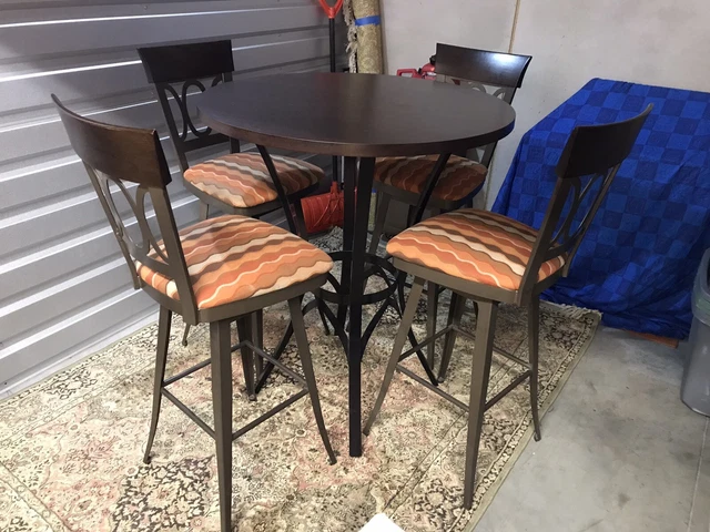 Amisco Bar Table and 4 Semi-Rotating Stools / RARE / DISCONTINUED