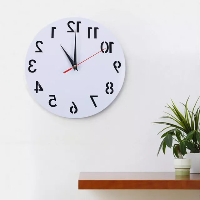 Reverse Backwards Silent Wall Clock Office Home Decor Gift UK in Stock UK