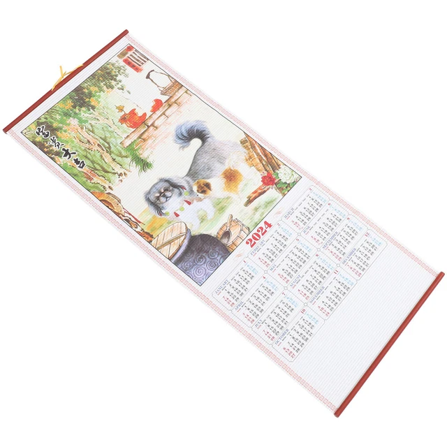 Chinesischer Kalender, Scroll-Hängekalender, Hängekalender, das Jahr des