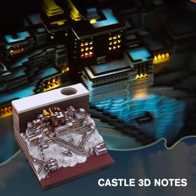 3D CASTLE NOTEPAD 2024 Calendar Memo Pad Block Notes Paper Stationer