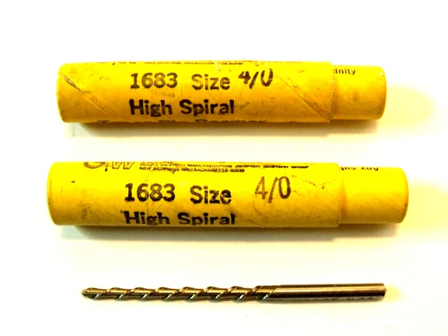 (2) NIB Morse 22614 No. 1683 High Spiral Flute Taper Pin Reamers:  Size 4/0