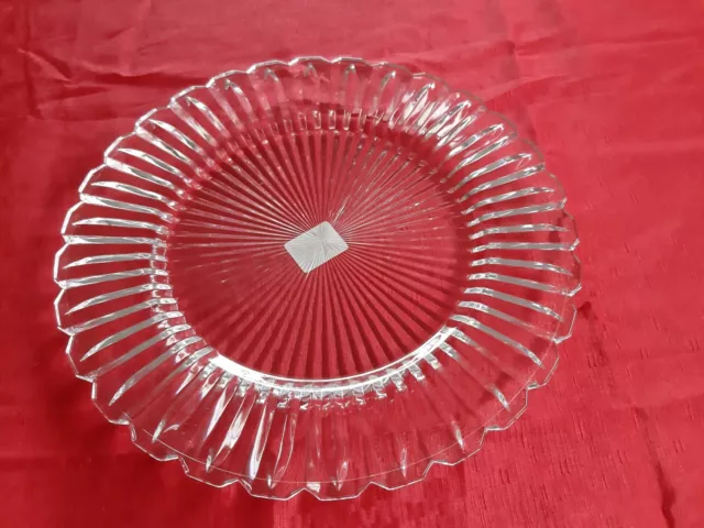 Mikasa Royal Suite Crystal serving dish, Glass platter etched Cake plate