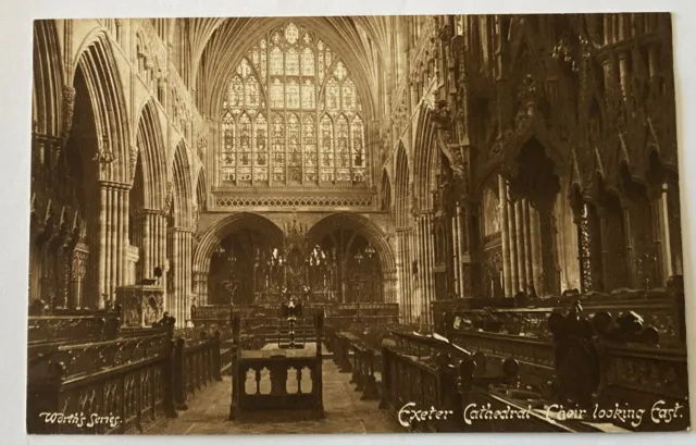 Exeter Cathedral Choir Looking East Worth's Series post card