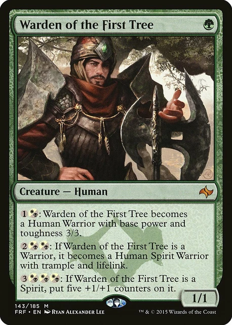 Warden of the First Tree 1x FOIL FRF MTG Fate Reforged Mythic MINT green Warden of the First Tree 1x FOIL FRF MTG Fate Reforged Mythic MINT green