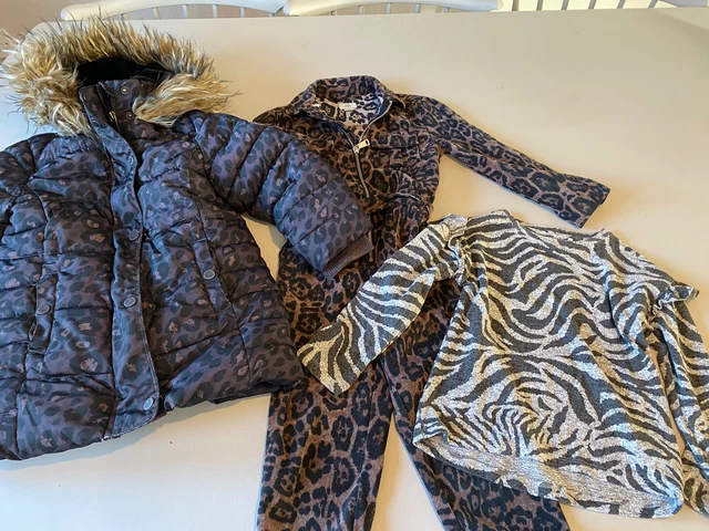 Girls River Island And Next Bundle Age 5 Leopard Print Winter Coat All In One