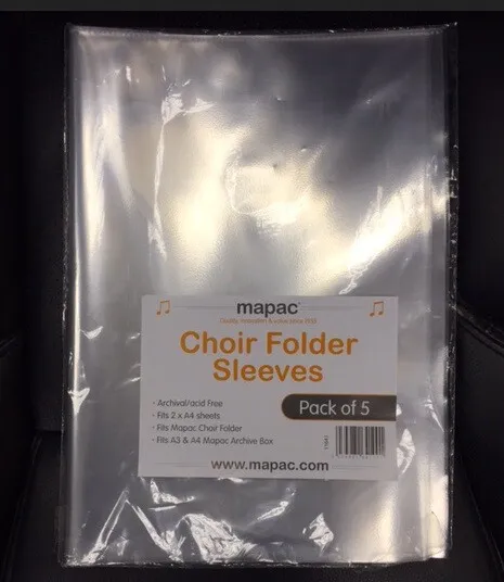 Choir Folder Sleeves For Single Sheets (Pack Of 5) Folder Folder  MAP11641