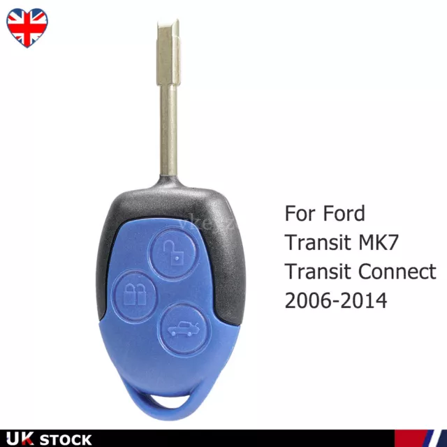 For Ford Transit Connect MK7 VAN Blue Key Case Shell Blade Replacement 2006-2014