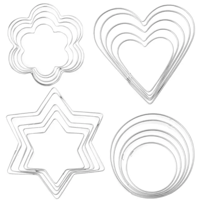 20Pcs Stainless Steel Cookie Cutter Biscuit Jelly Party Cake Mold for Birthday