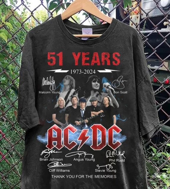 VINTAGE 51 YEARS AC/DC 19732024 Shirt,Ac/dc Band Tour 2024 Shirt,Rock