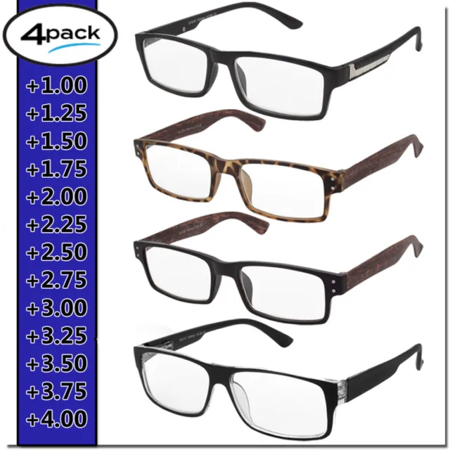 Reading Glasses Mens Womens Readers 4 Pack Assorted Readers Multipack Glasses