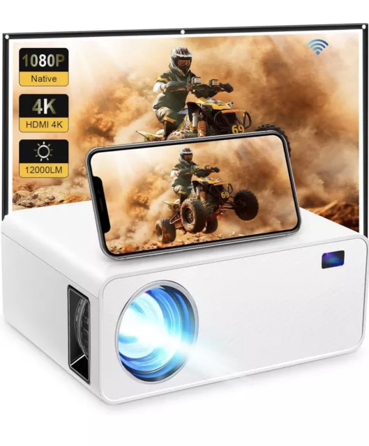 Projector, ZDK Natibe 1080P 4K Supported 12000 Lumens Portable Mini Projector