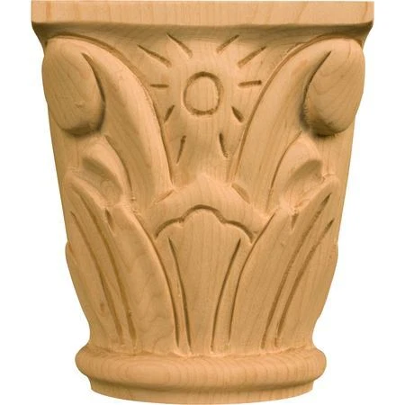 OSBORNE WOOD PRODUCTS 7203C 4 1/2 x 3 7/8 x 1 1/8 Lg. Swirl Half Round Capital