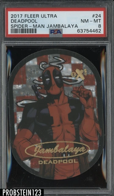 2017 Fleer Ultra Spider-Man Jambalaya #24 Deadpool PSA 8 NM-MT