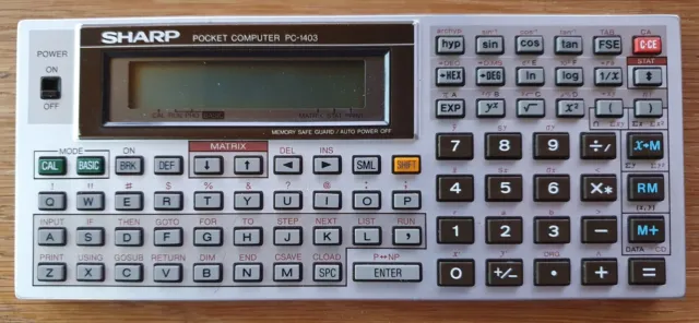 SHARP PC-1403 Pocket Computer BASIC Calculator Taschenrechner