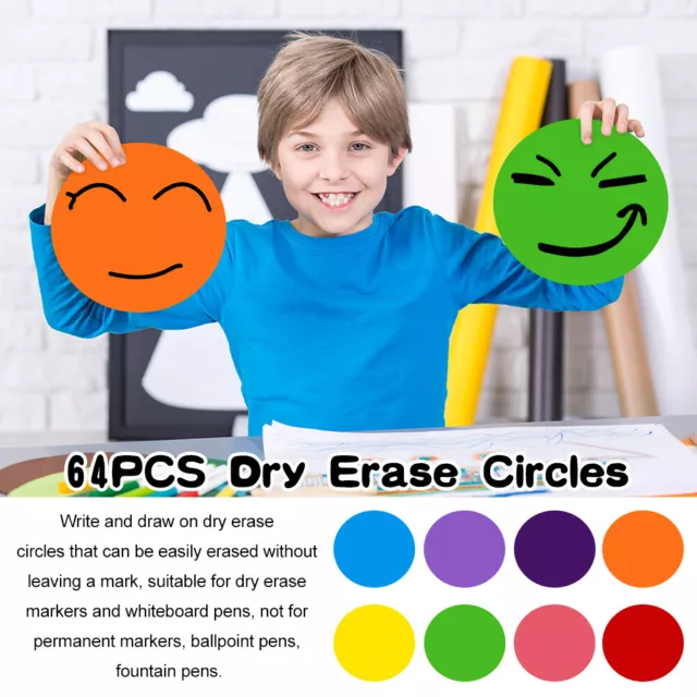 6inch Dots Table Home Office Dry Erase Circle Removable Sticker Vinyl