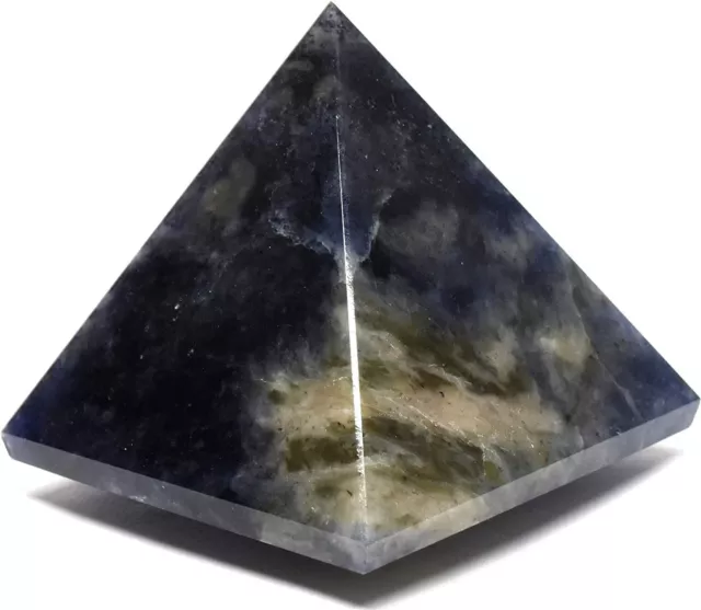 67mm Blue Iolite Pyramid Sparkling Natural "Water Sapphire" Crystal Stone India