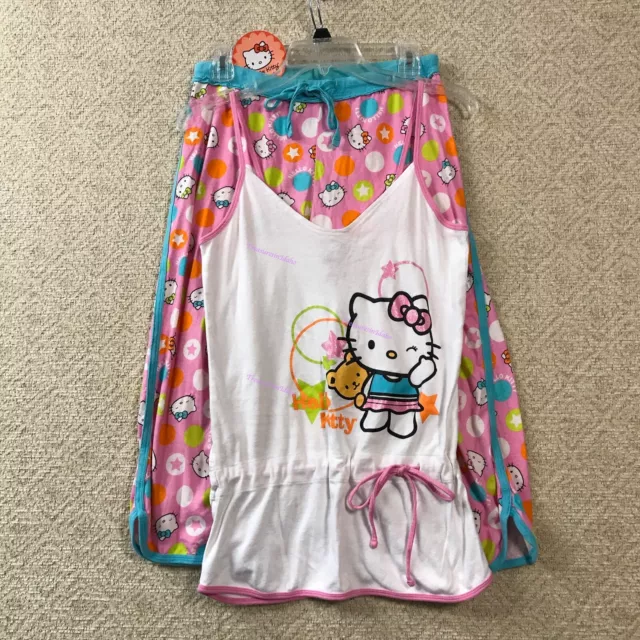 2008 Hello Kitty Sanrio 2PC. Capri Pant & Top Sleepwear Junior SIze L 100%Cotton