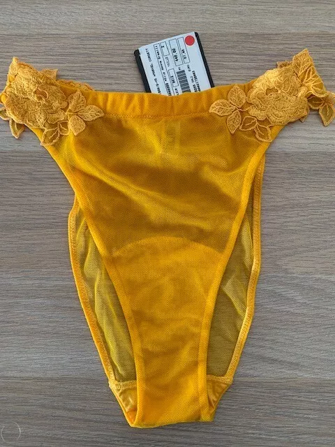 Marvel by La Perla mesh high cut bikini Small Yellow NWT