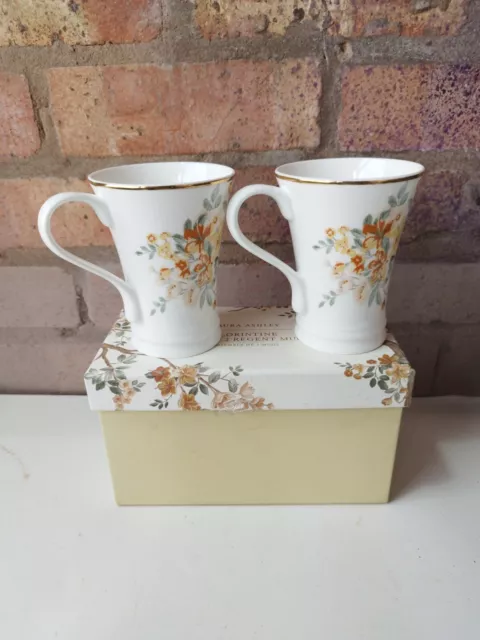Laura Ashley Home Set of Two Artisan Florintine Regent Mugs New Boxed Rare