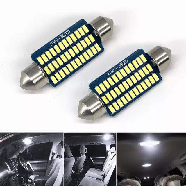 2Pcs 31MM 41MM 36SMD LED LIGHT BULB FESTOON INTERIOR DOME MAP GLOBE 12V CAR 4WD