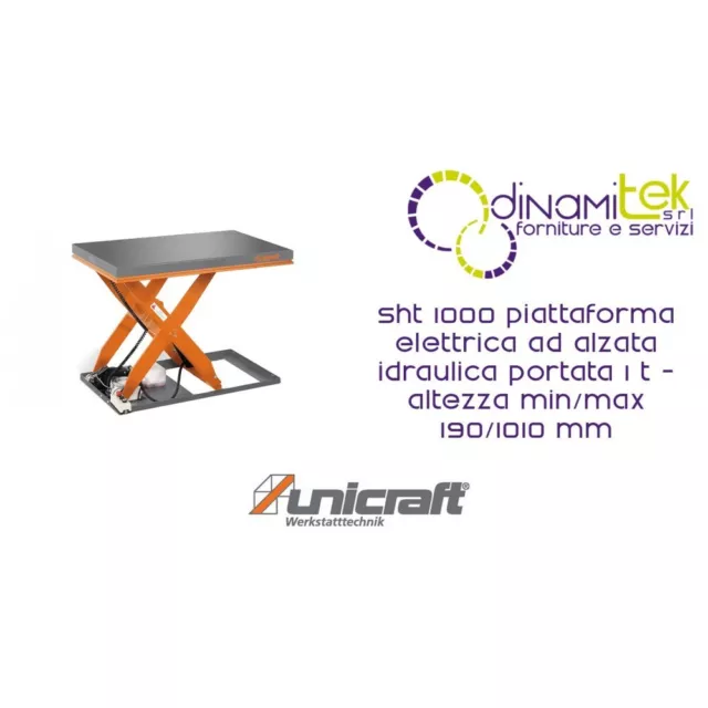 Sht 1000 Piattaforma Elettrica Ad Alzata Idraulica Portata 1 T - Altezza Min/Max