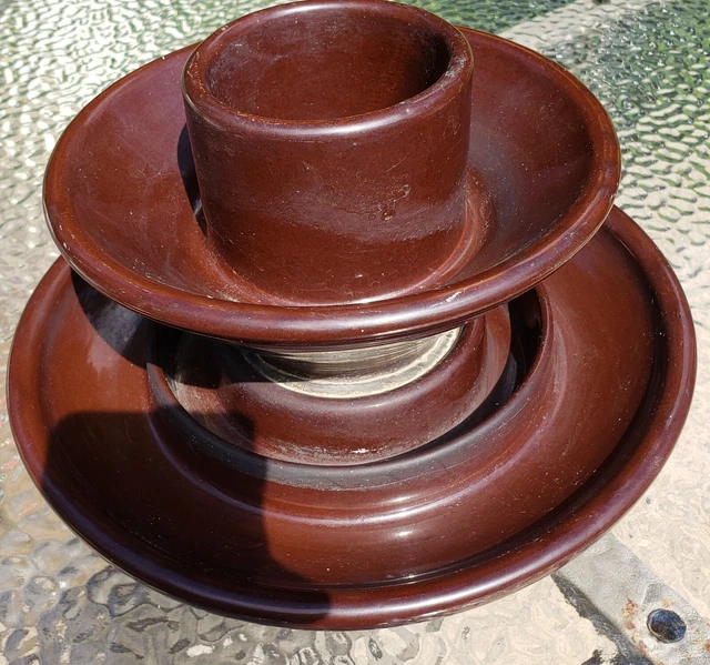 Ohio Brass Co. 11" HIGH VOLT Brown CERAMIC PORCELAIN Electrical INSULATOR