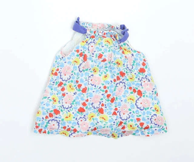 T-shirt base cotone floreale multicolore per bambine taglia 3-6 mesi