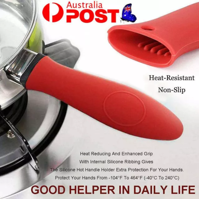 1/2* Pot Holder Cast Iron Hot Skillet Silicone Handle Cover Potholder Pan Sleeve