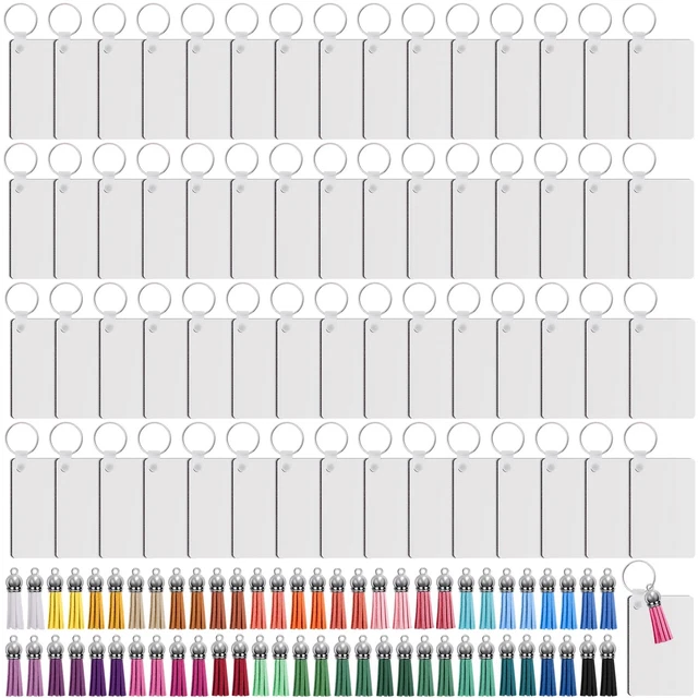 240PC Sublimation Keychain Blanks - Double Sided, Keychain Tassels Set w/Rings